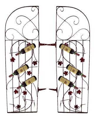 Two Assorted 4 Bottle Grapevine Wine Gates-Meteor-
